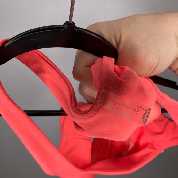 NWT FREE PEOPLE MOVEMENT Racer Back Sports Bra Neon Coral Small - Picture 3 of 4